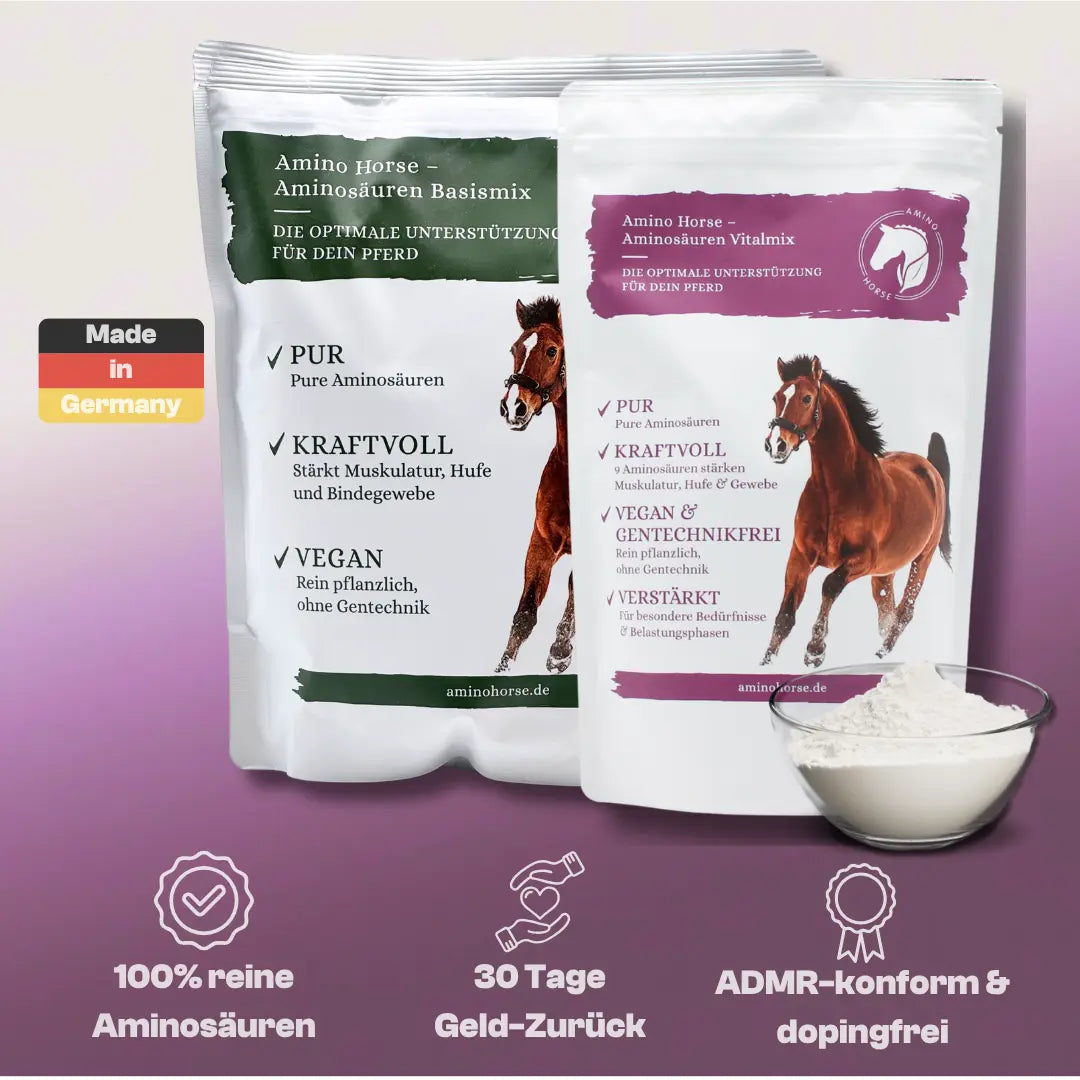 Amino Horse Aminosaeuren Produktbild von Basis- und Vitalmix im Bundle